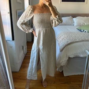 Reformation Beige Midi Dress